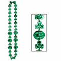 Shamrock Bead Necklace w/ Kiss Me Lips